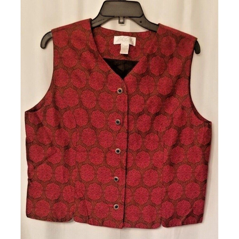 Vintage Women's Vest Ornate Buttons Celtic Design Lord & Taylor Size Large